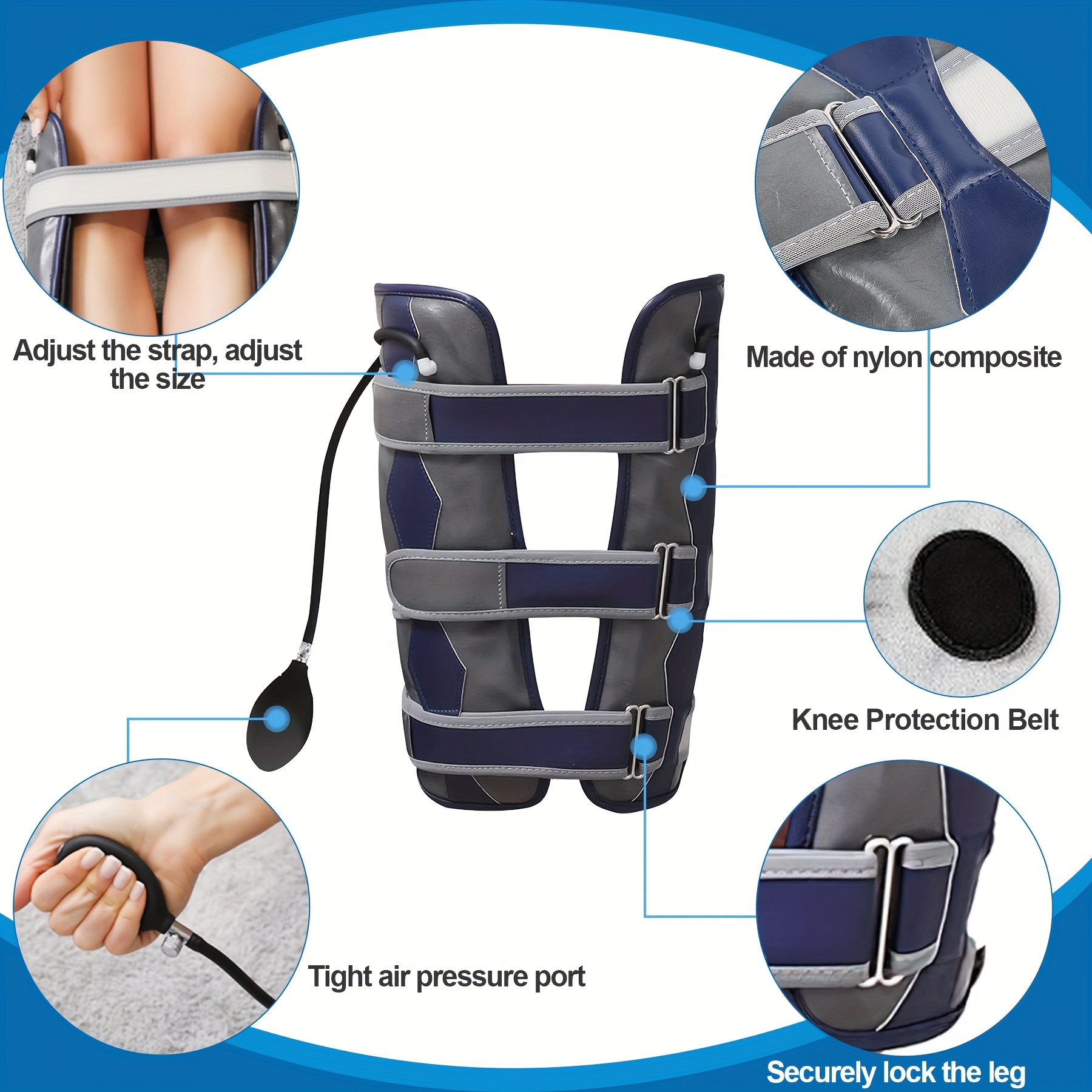 Upgraded Inflatable Leg Type Correction Belt Three Belts In - Temu