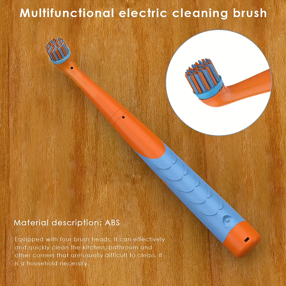 1 Electric Cleaning Brush 4 Replaceable Brush Heads Indoor - Temu