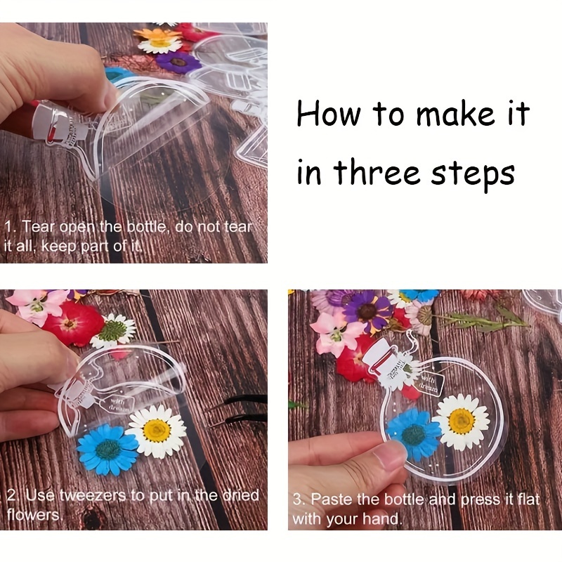 20pcs New Transparent Dried Flower Bookmark Diy Handmade Pressed
