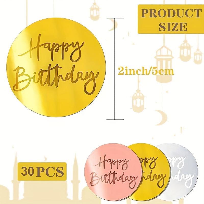 Acheter 30 pièces joyeux anniversaire gâteau disque acrylique