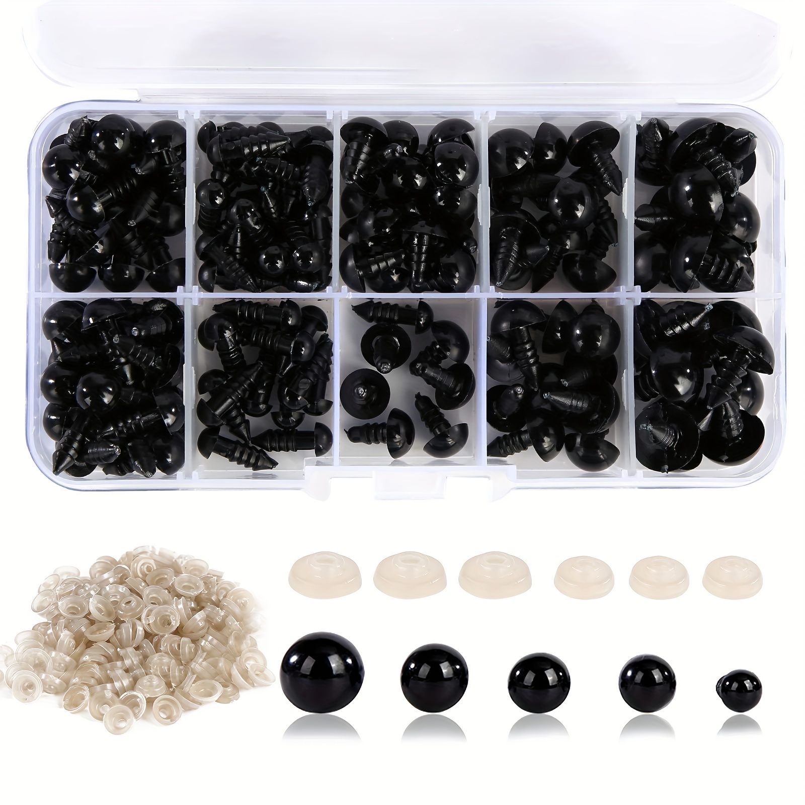 

Value Pack 142pcs Of Craft Eye 0.23in-0.47in Plastic Crochet Safety Eye Filling Animal Crochet Project Teddy Bear Puppet Doll Diy Handicraft Production