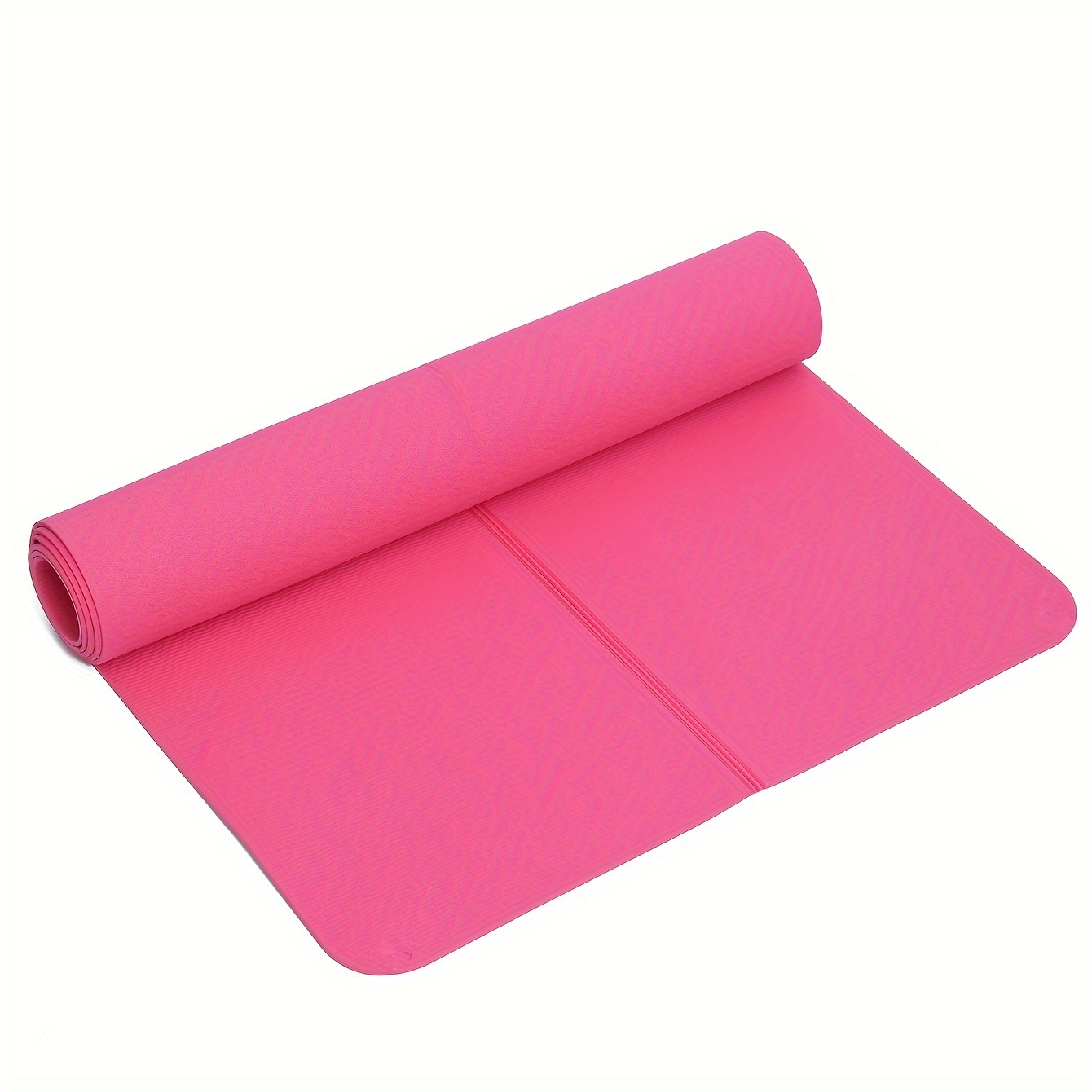 1 tapis de yoga pliable anti-dérapant en TPE rose