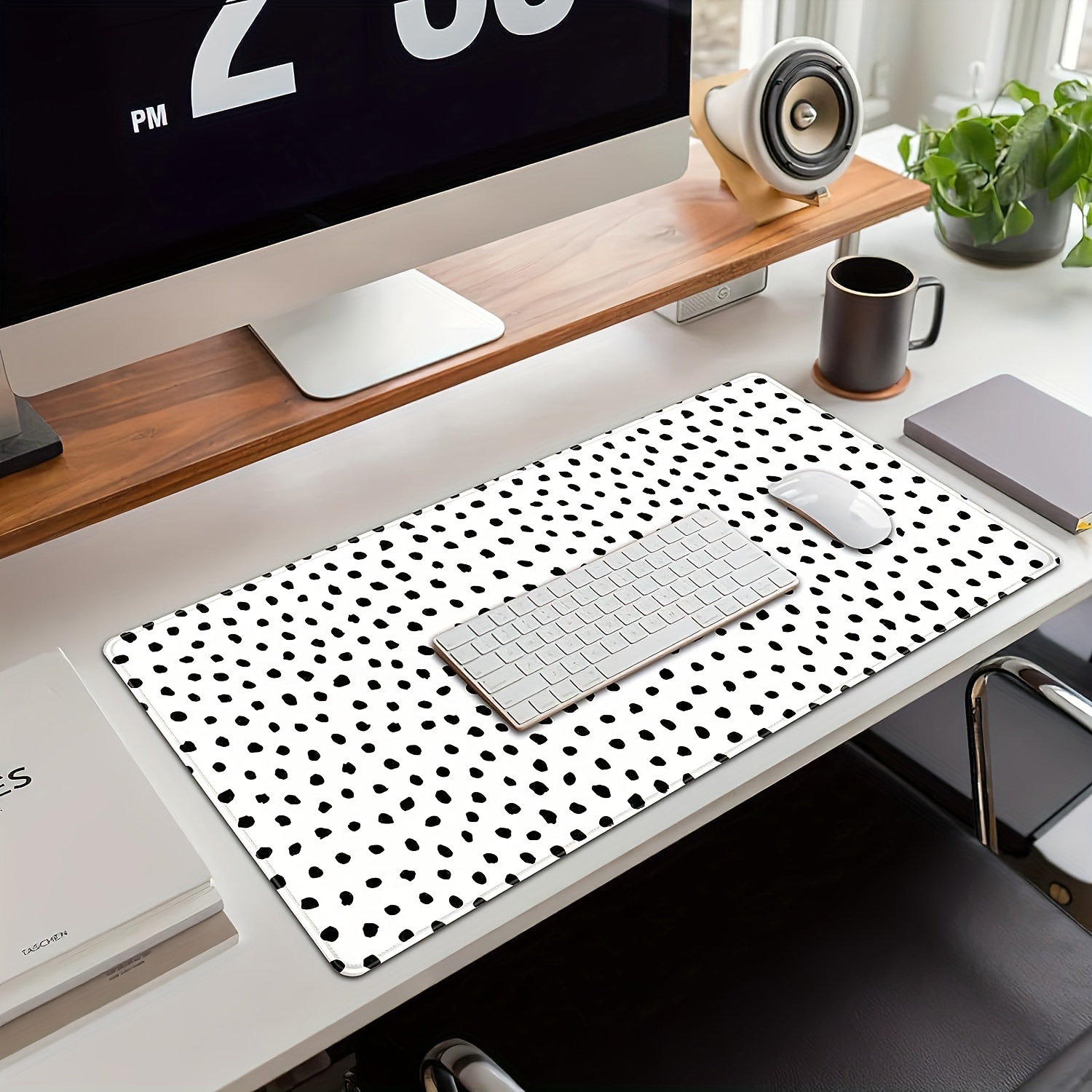 Polka Dot Large Mouse Pad Desk Pad Boho Desk Accessories For Women Office  Decor, Xxl Mousepad Long Laptop Keyboard Mouse Mat Non-slip Rubber Base  With Stitched Edges - Temu