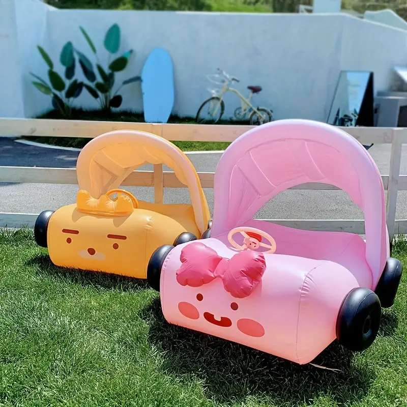 Sonnenschutz Auto Design Schwimmflöße Für Kinder, Sommer Schwimmbad  Wasserflöße Mit Überdachung, Schwimmbad Spielzeug
