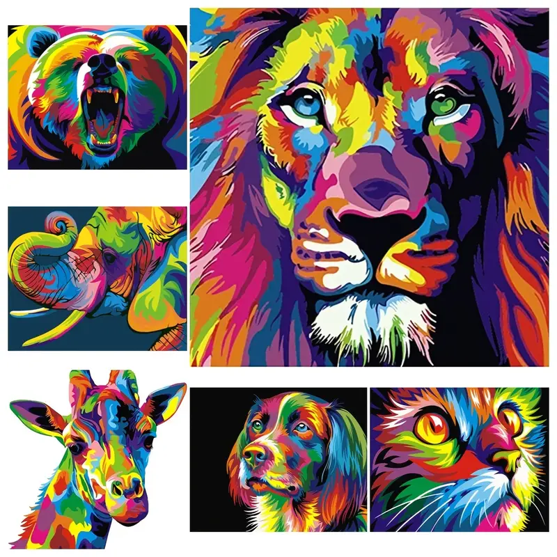 50x40cm Paints DIY Painting By Numbers Adult Hand Painted Animals Pictures  Oil Paint Gift Coloring Wall Decoration From Logo8888, $4.53