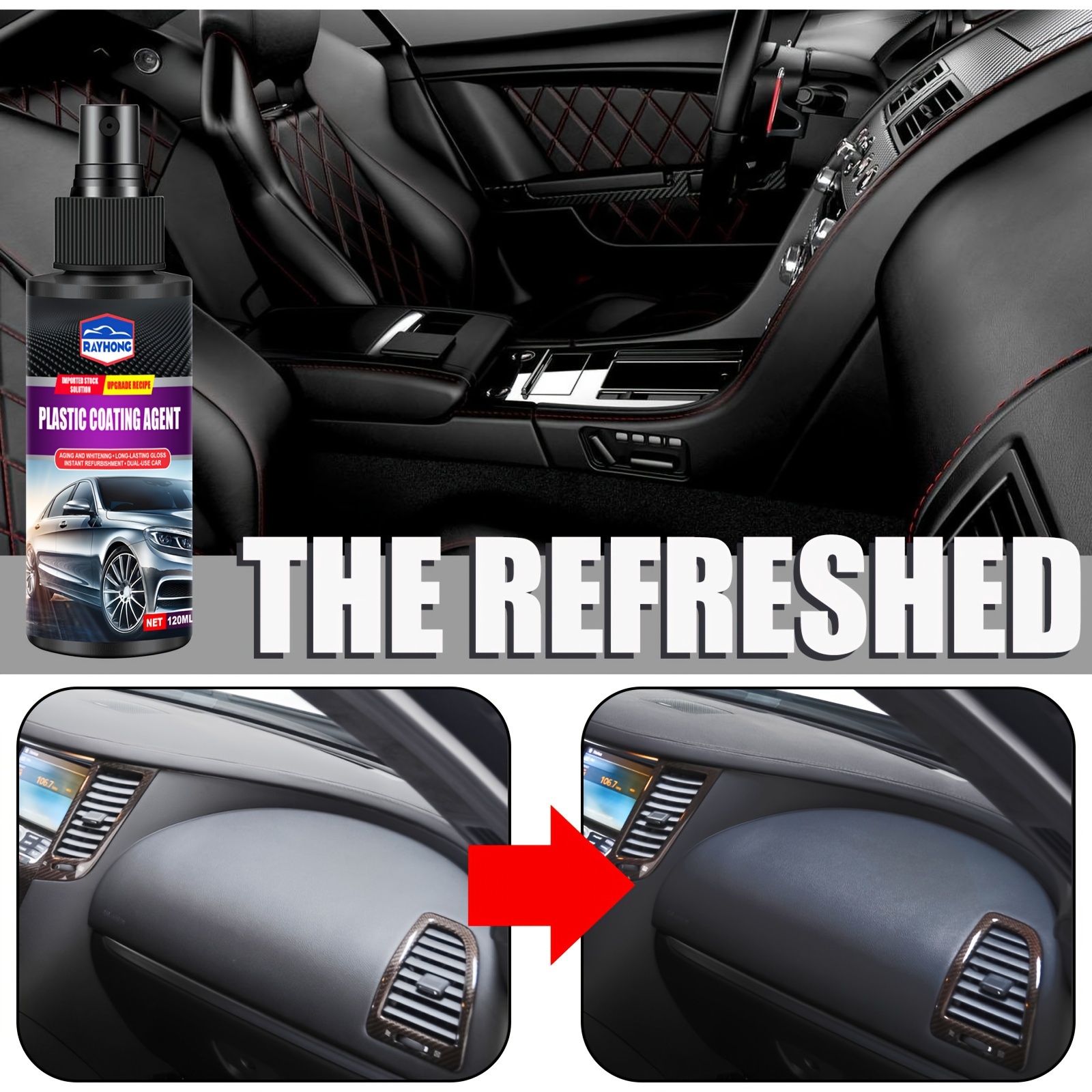 Auto Plastic Restore Agent Inner Car Interior Cleaner Wax Seat Dashboard  Leather