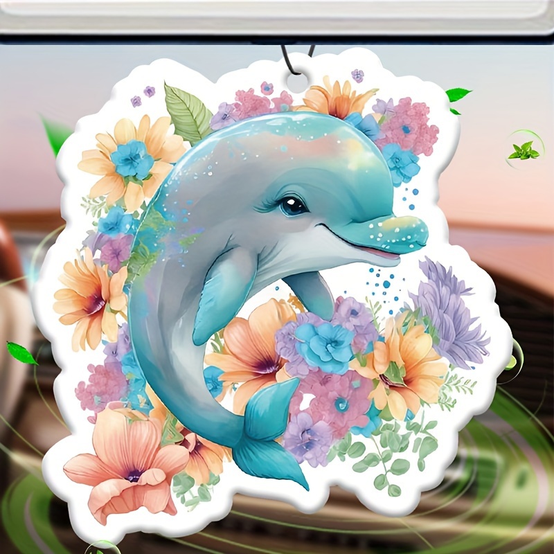 Dolphin Flowers Design Car Aromatherapy Tablet, Car Fragrance Tablet, Car  Rearview Mirror Decoration Pendant, Wardrobe Aromatherapy Tablet - Temu  Germany
