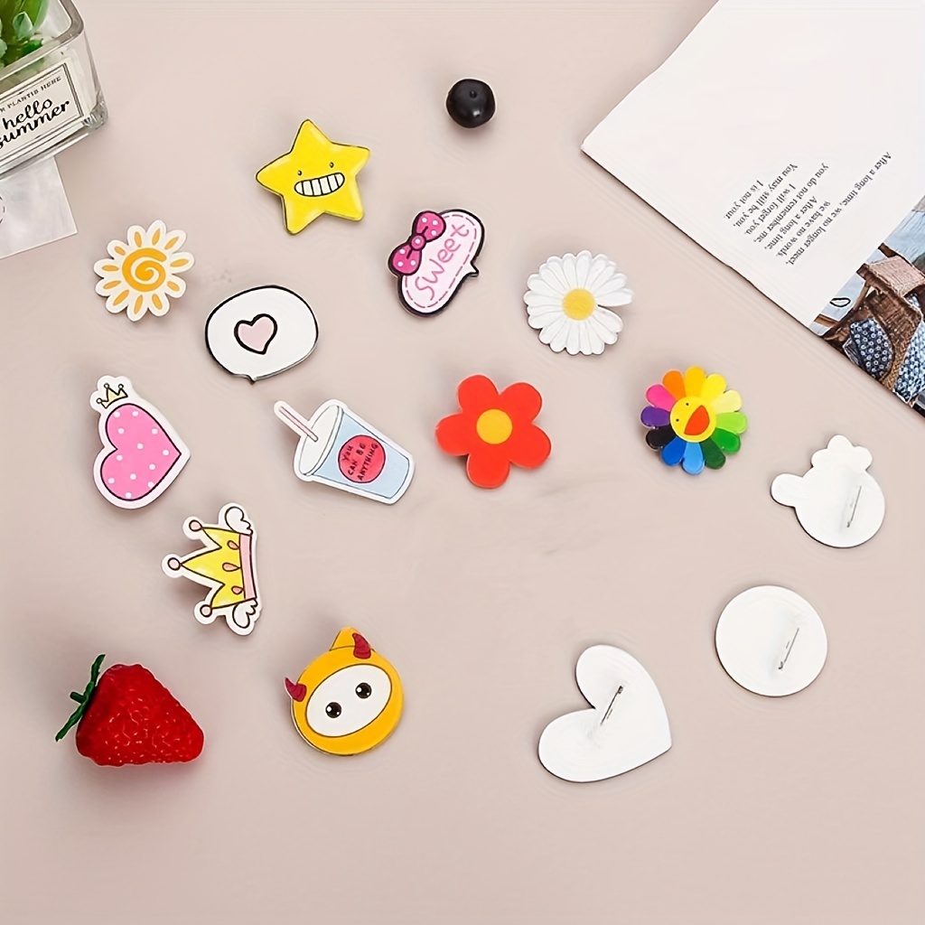 22 Kinds Of Acrylic Pins Backpack Cute Pins Aesthetic Pins Rainbow Crown  Flowers Etc Shape Pattern Brooch Pin For Women DIY Clothing, Bag, Hat