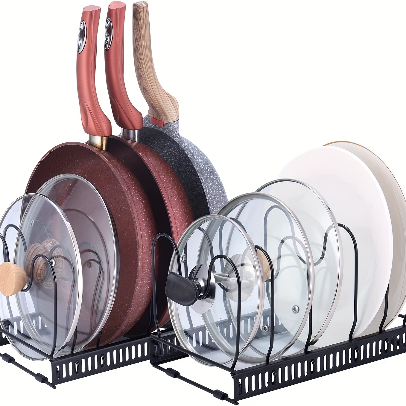 Expandable Pot And Pan Organizer Rack For Cabinet With - Temu