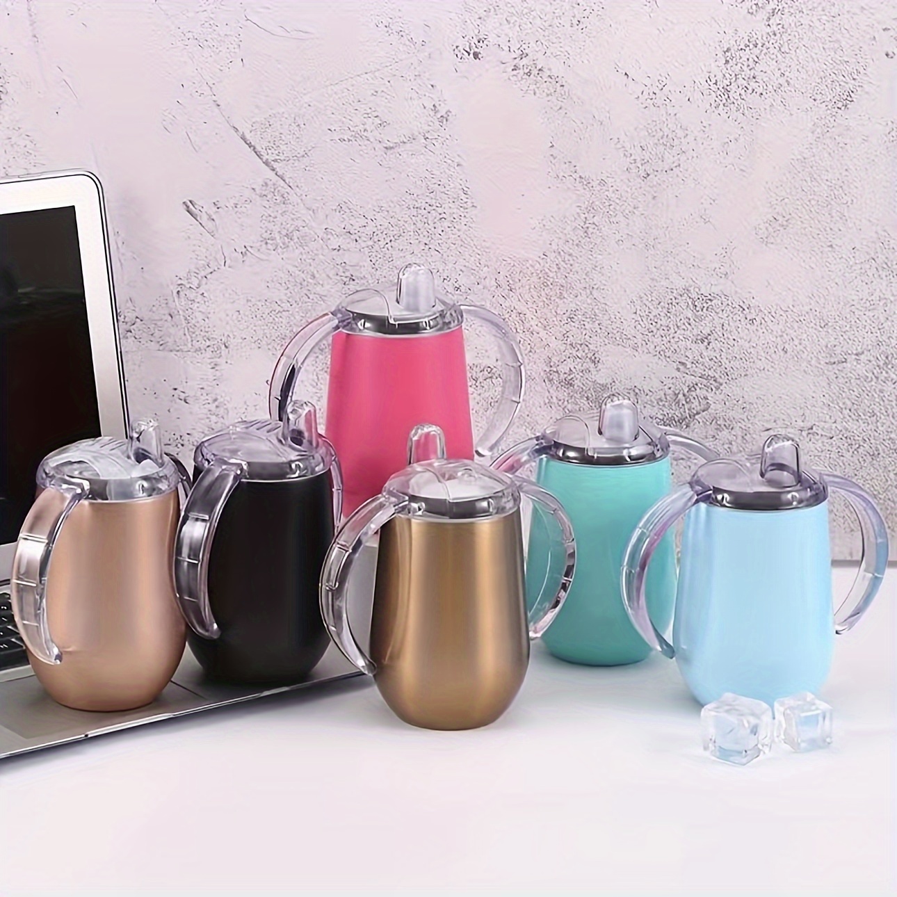 Stainless Steel Sippy Cup With Double Handles Egg Shaped - Temu