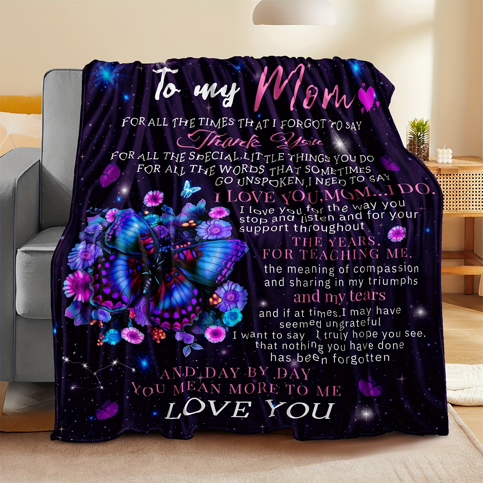 Mother & Daughter Blanket - Dear Mom I want you to know you mean the world  to me