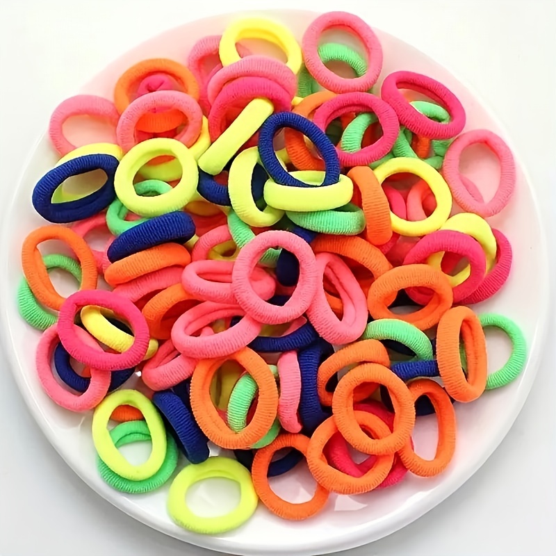 160pcs Disposable Colorful Small Rubber Bands, Elastics Hair Ties, Mini Thickened Ponytail Holders Hair Bands,Temu