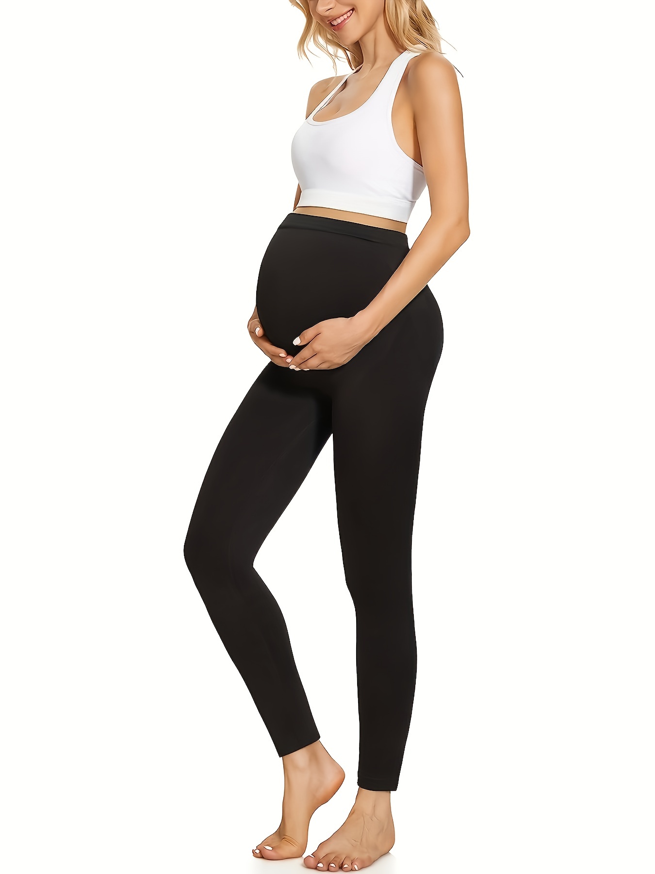 VALANDY Maternity Leggings Over Bump Buttery Soft Belly Support Stretchy  Adjustable High Waisted Pregnancy Pants Yoga Pajama