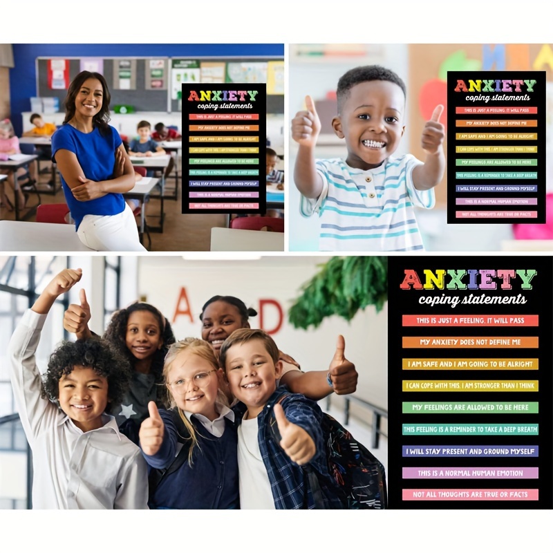 Classroom Wall Decor Anxiety Coping Statements Poster Mental - Temu