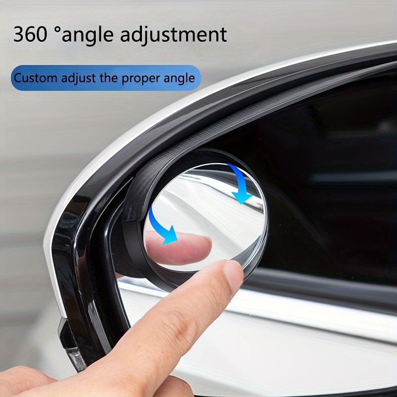 Car Rearview Mirror With Rain Eyebrow Small Round Mirror - Temu