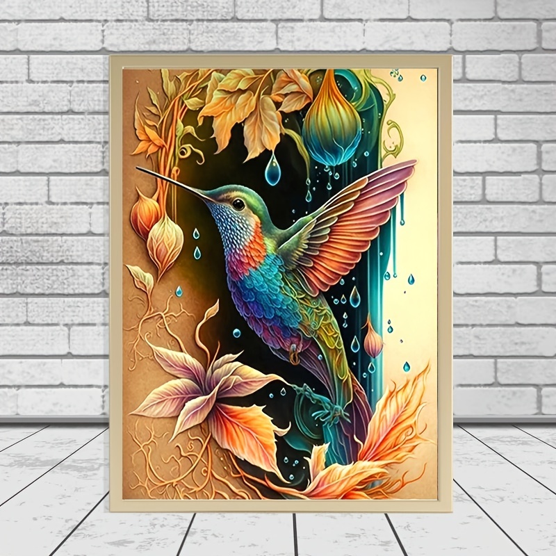 Large Size Without Frame Diy 5d Diamond Colorful Hummingbird - Temu