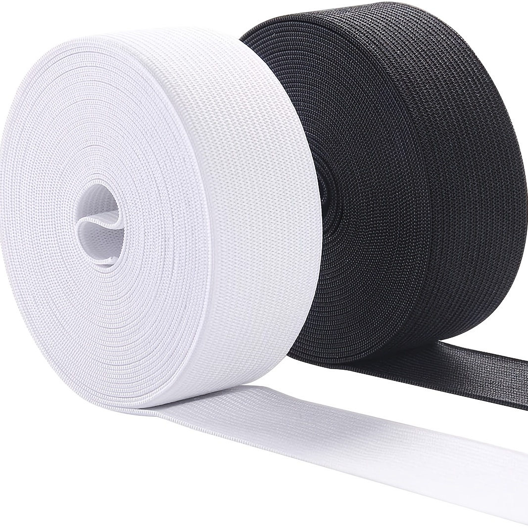 XKDOUS Elastic Band for Sewing, 0.75 Inch 16 Yards 2 Roll Knit Bands for  Sewing Waistband and Pants Waist, High Elasticity(8 Yard White, 8 Yard  Black)