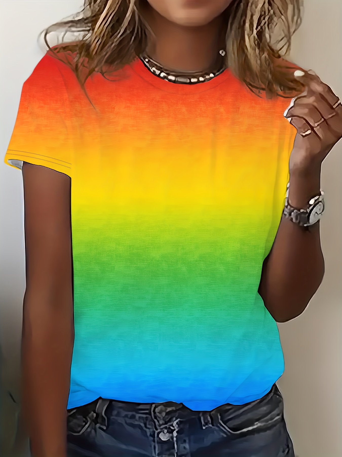 CTEEGC Tie Dye Shirt Women Rainbow Striped Shirt Womens V Neck T Shirts  Short Sleeve Tops for Women Color Block Blouse : : Clothing, Shoes  & Accessories