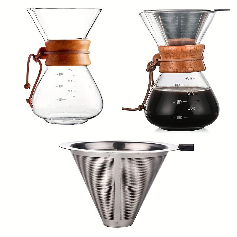 400ml Coffee Pot Heat Resistant Glass Coffee Maker Espresso Coffee Drip Brewing Machine, Clear