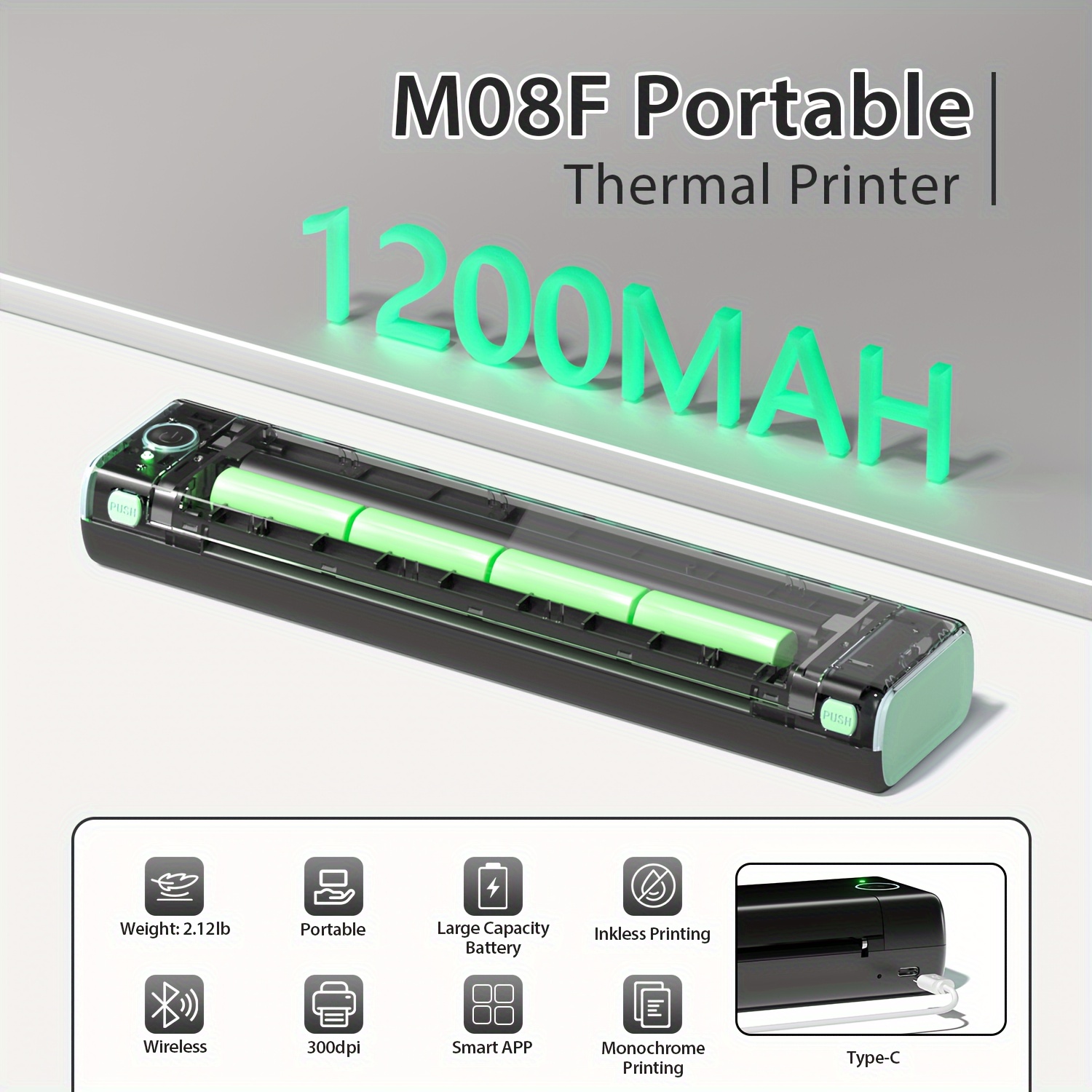 A4 Portable Thermal Printer Supports A4 Thermal Paper Wireless
