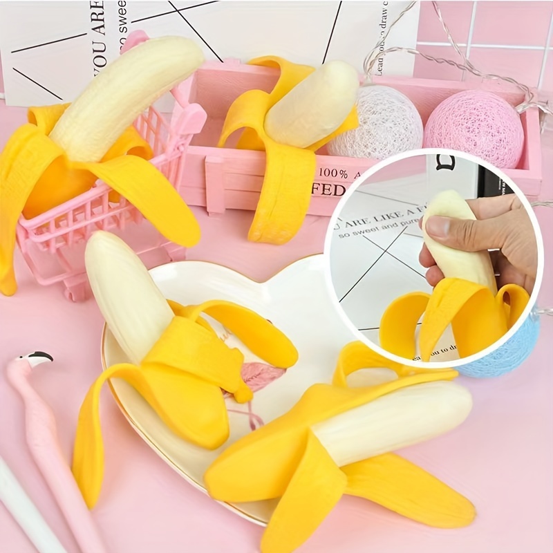 1pc Novelty Squishy Rubber Banana Squeeze Toy Stress Reliever Toys Xmas  Gift for sale online