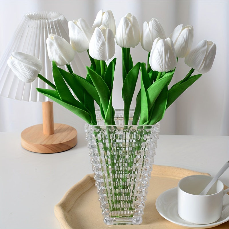 1 Set 8 Teste Tulipani Gialli Fiori Artificiali Bouquet Di - Temu Italy