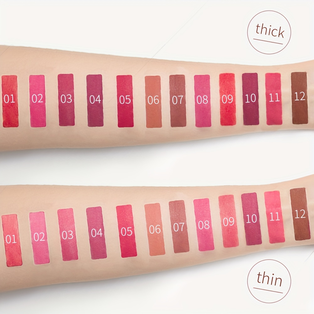 Vegan Matte Lipstick Long Lasting Waterproof Velvet Texture 12 Red Series