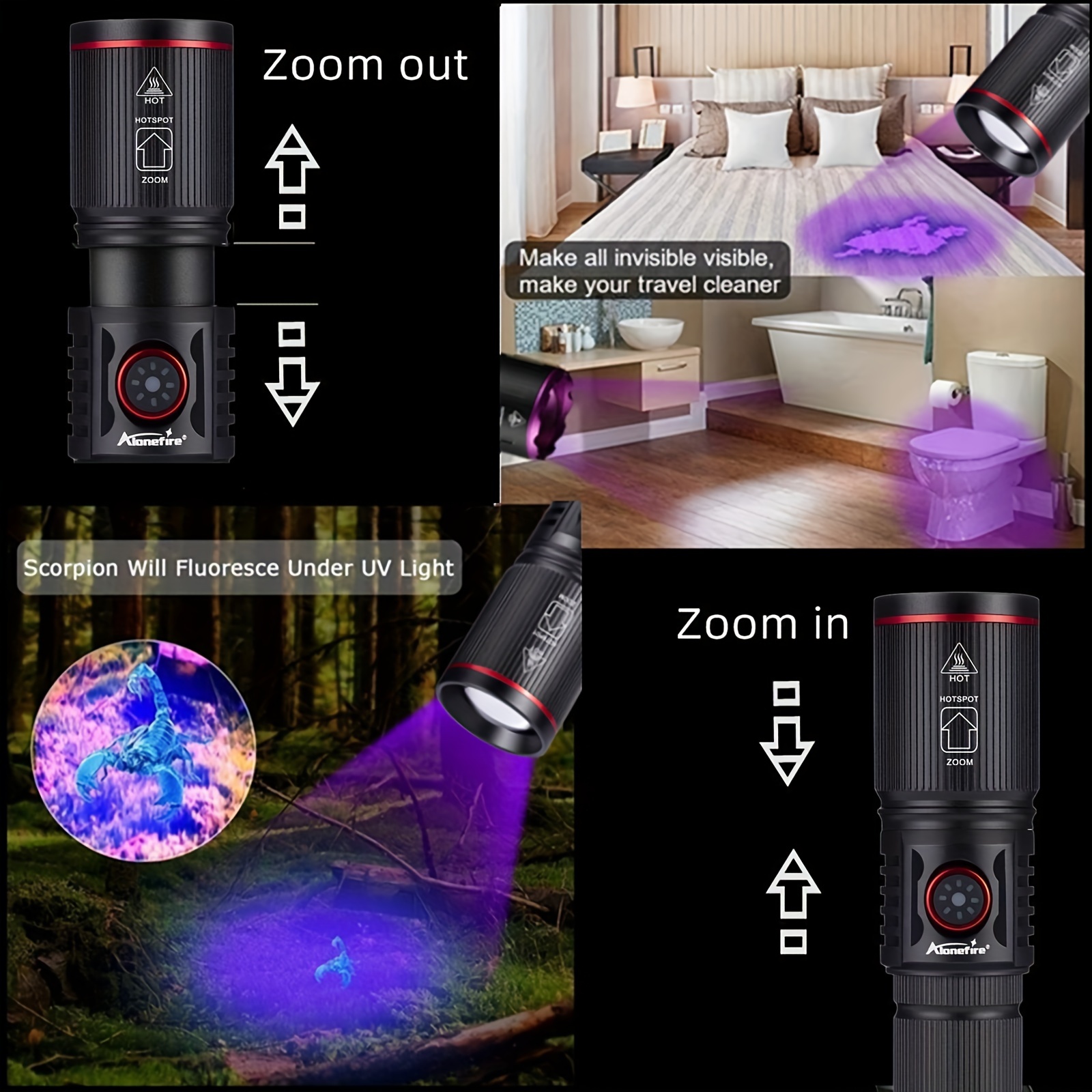 Linterna Ultravioleta con Efecto Zoom al Mejor Precio
