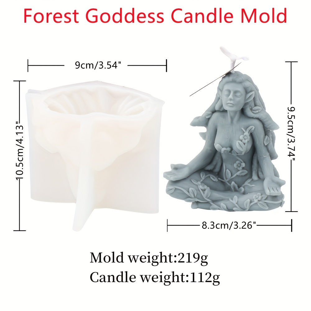 Elegant Forest Goddess Candle Mold, Silicone Mold, Moon Mother Resin Mold, For Diy Making Goddess Of Nature Statue Home Decor