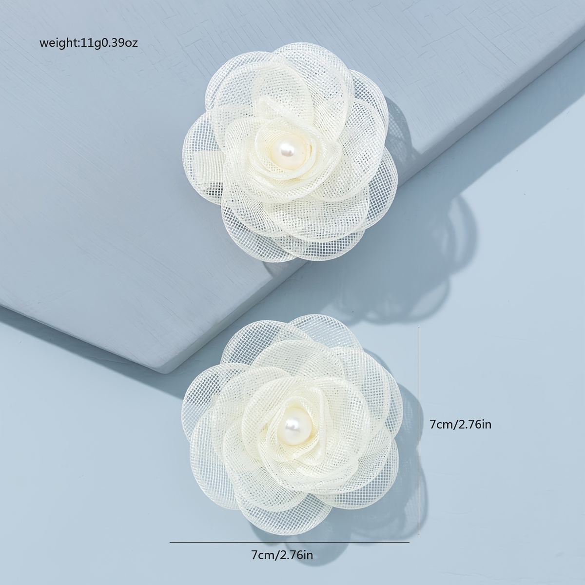 2pcs white rose flower hair clip vintage wedding flower decorative hair accessories for women girls