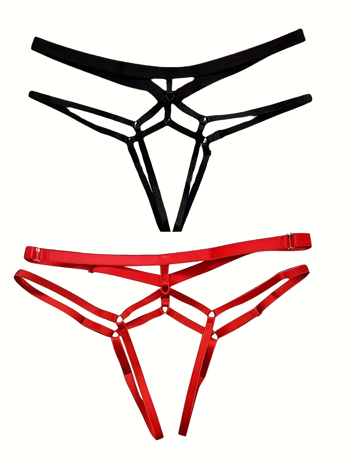 Cutout Lace Thongs Dual Bands Open Crotch Panties Women's - Temu