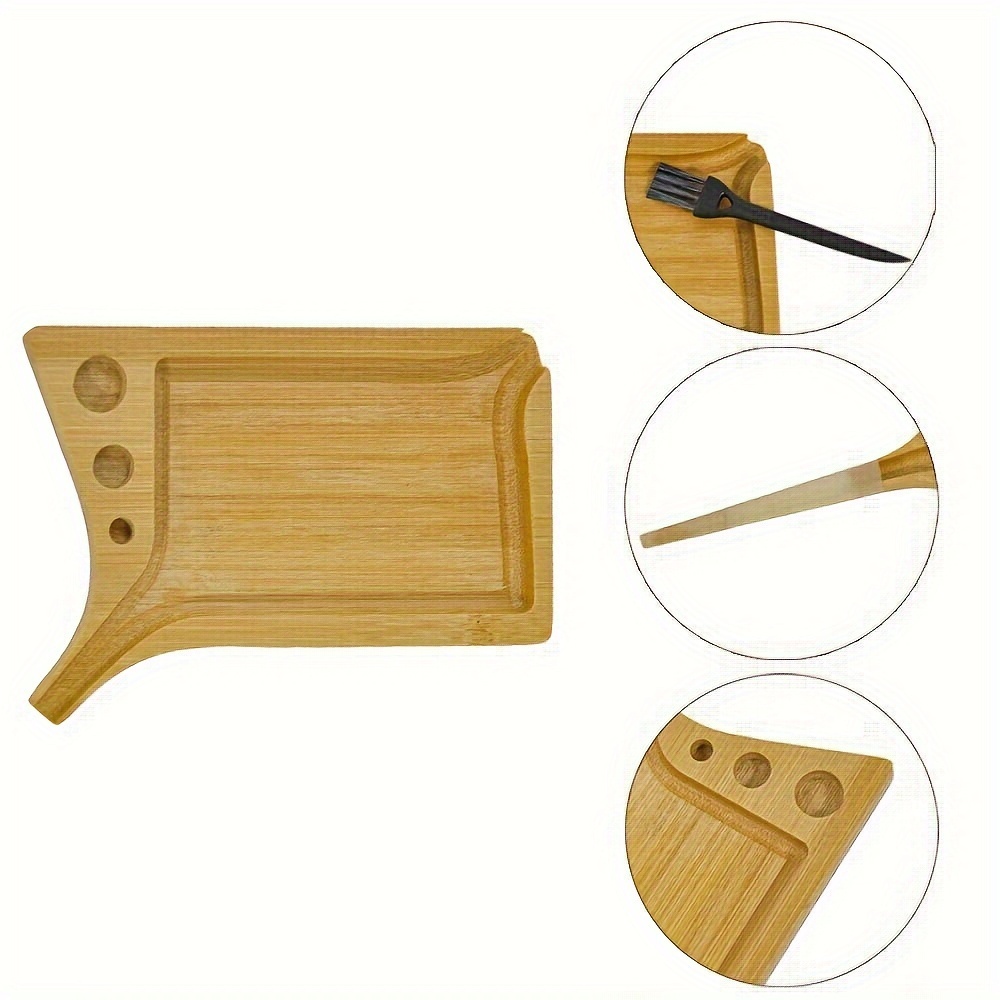 Rolling Tray Natural Bamboo Rolling Tray Durable Large Smoke - Temu
