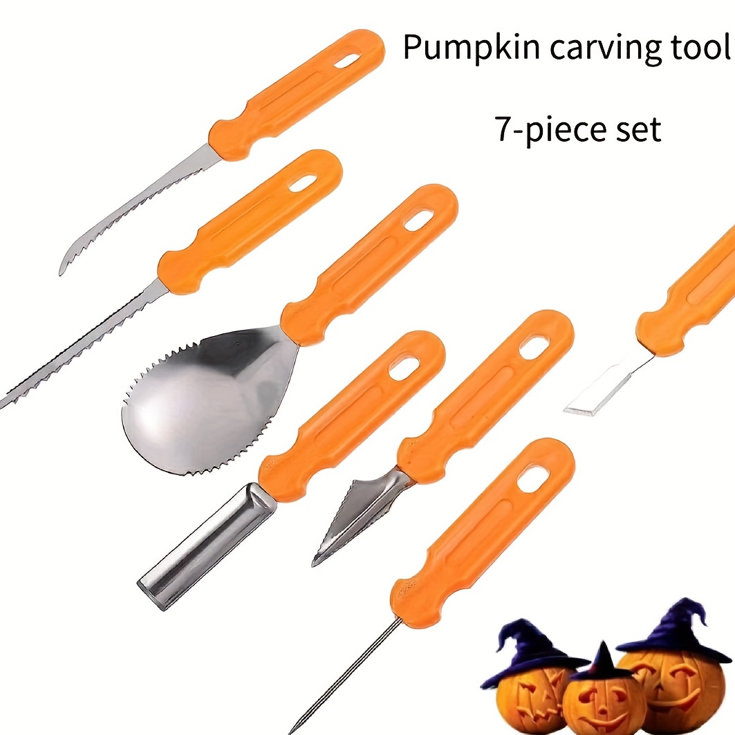 Halloween Pumpkin Carving Kit, 7 PCS Stainless Steel Professional pumpkin  cutting carving supplies tools Kit, Pumpkin Carving Set with Carrying Case