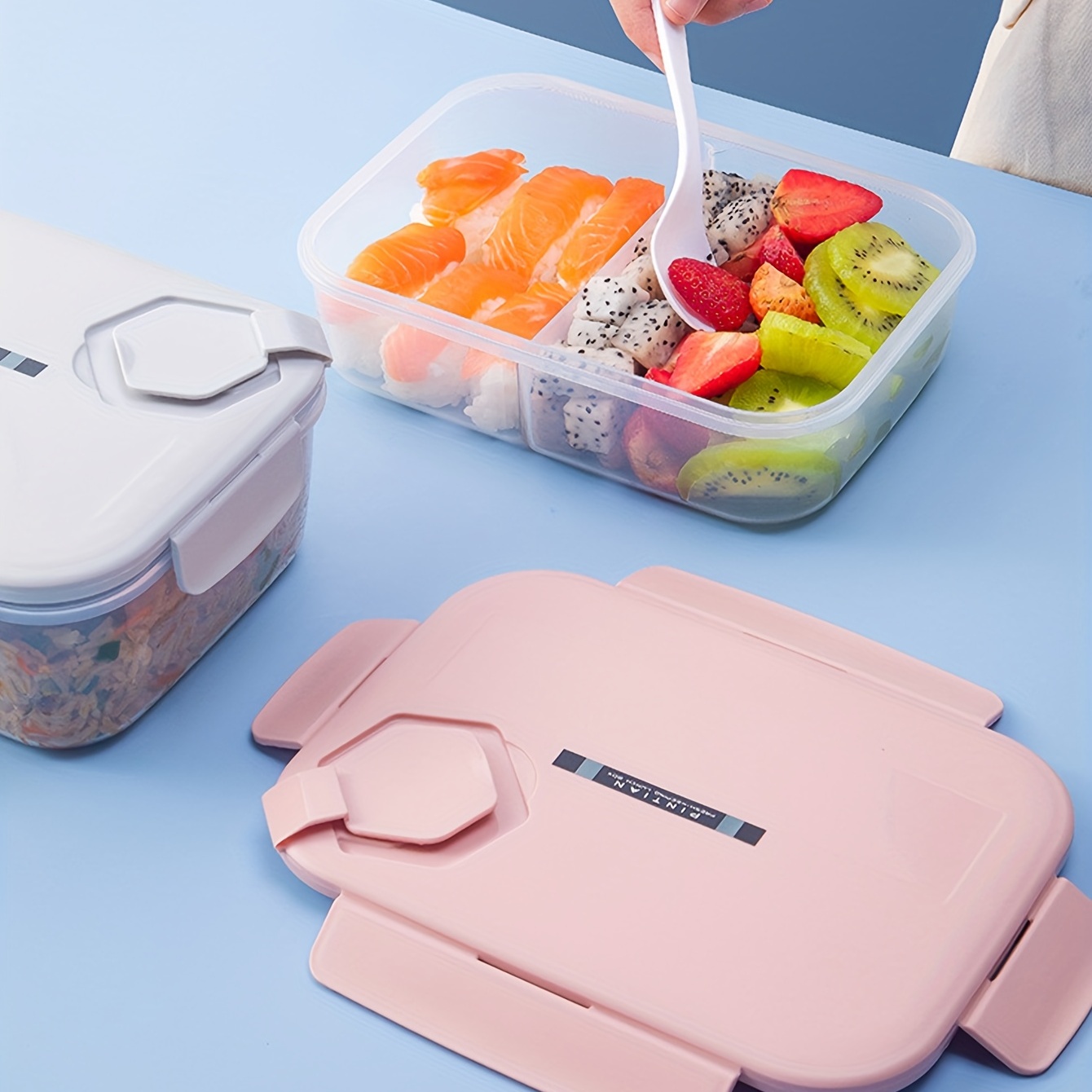 1pc Stainless Steel Food Containers With Lid Rectangle Bento Food Box  Airtight Small Lunch Box For