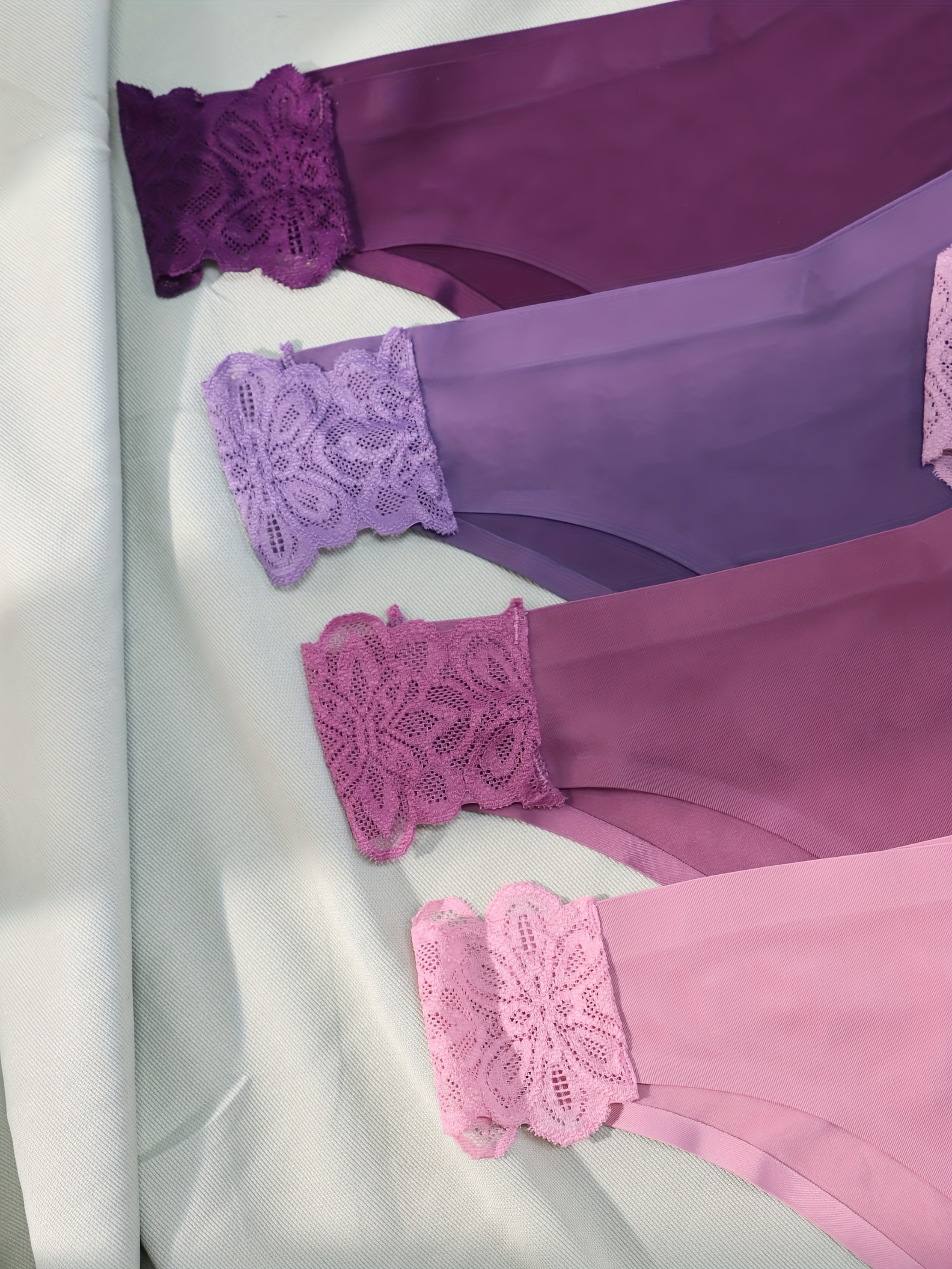 Lace Stitching Hipster Panties Comfortable Seamless Low - Temu