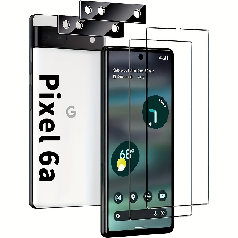 Pixel 7a - Protector de pantalla de privacidad de 6.1 pulgadas y protector  de lente de cámara, desbloqueo de huellas dactilares, resistente a los