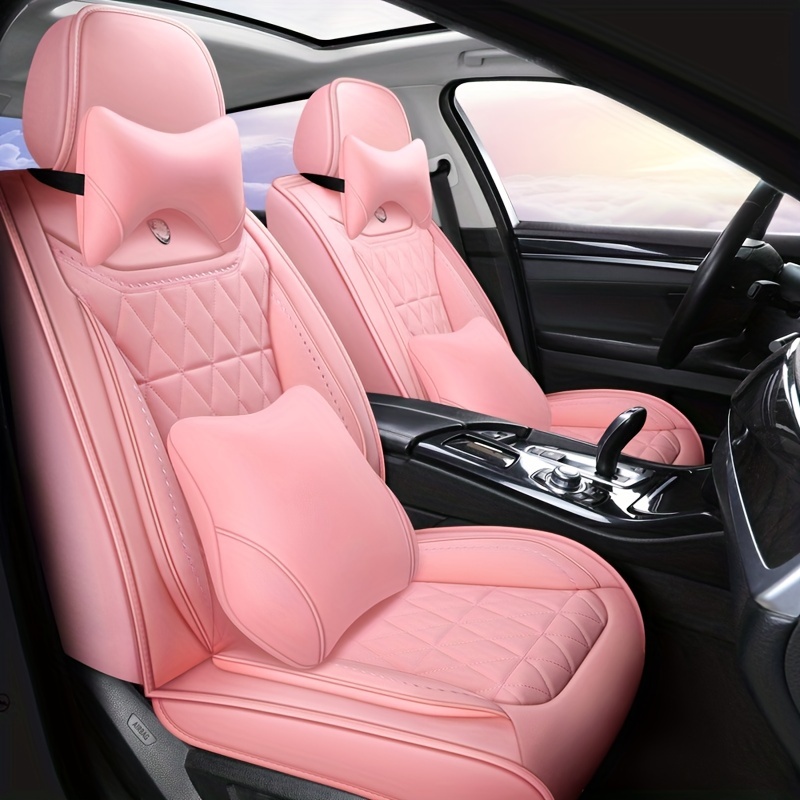 5 Luxury Car Seat Covers, New, Premium, All-season, Universal Fit,  Big-eyed, Full Coverage, Full Leather, Breathable, Car Seat Protector,  Summer - Temu