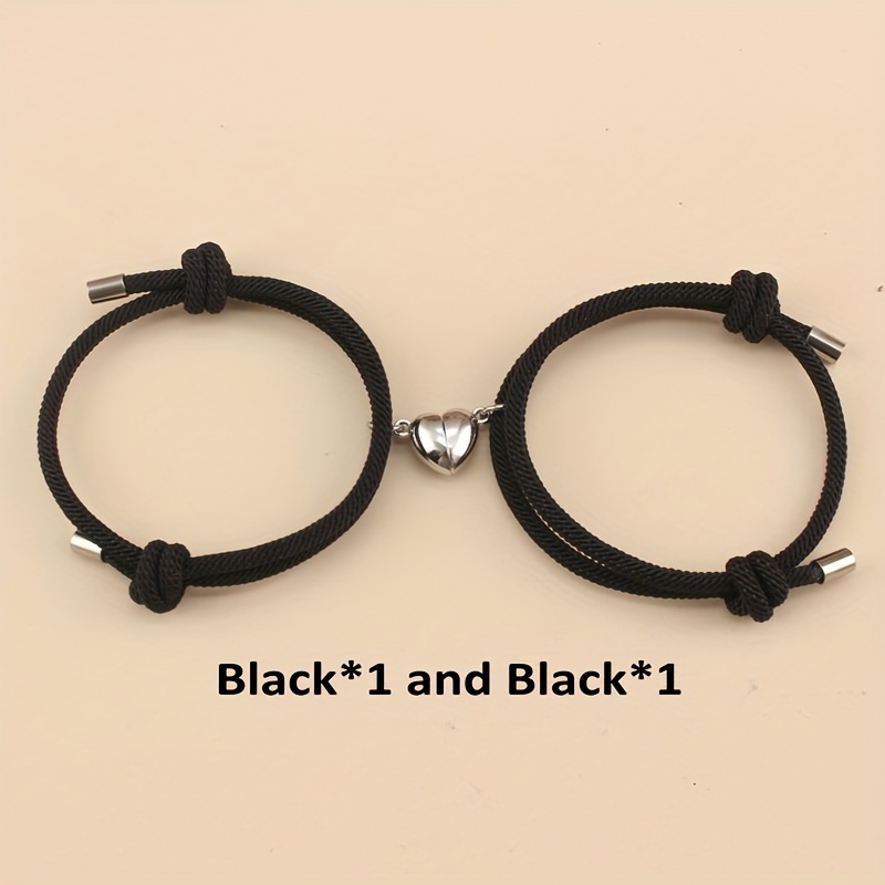 Magnetic Heart Charm Bracelets 2000s With Rope Pendant And Wish Stone For  Couples, Friends, Men And Women Braid Style From Somnuns, $9.89