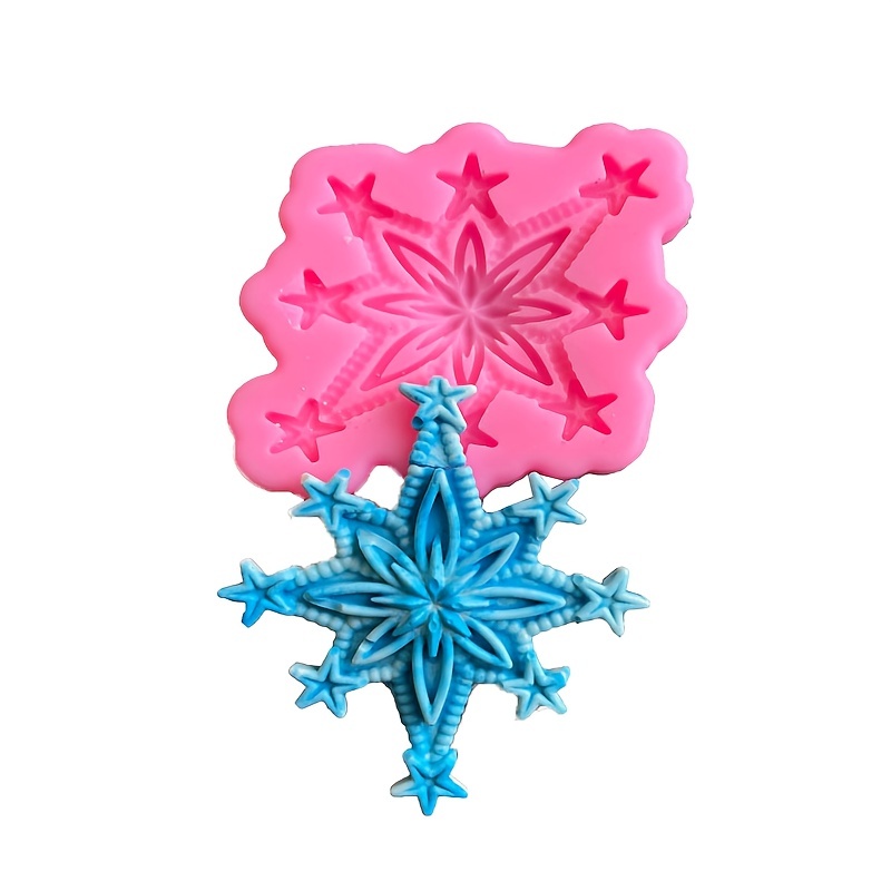 6-snowflake Chocolate Molds Soap Silicone Ice Tray Cake Jelly Christmas  Mould for sale online