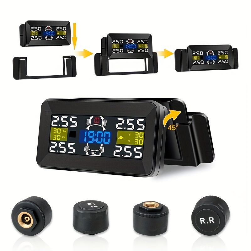 KIT Système de surveillance de la pression des pneus sans fil à énergie  solaire TPMS avec