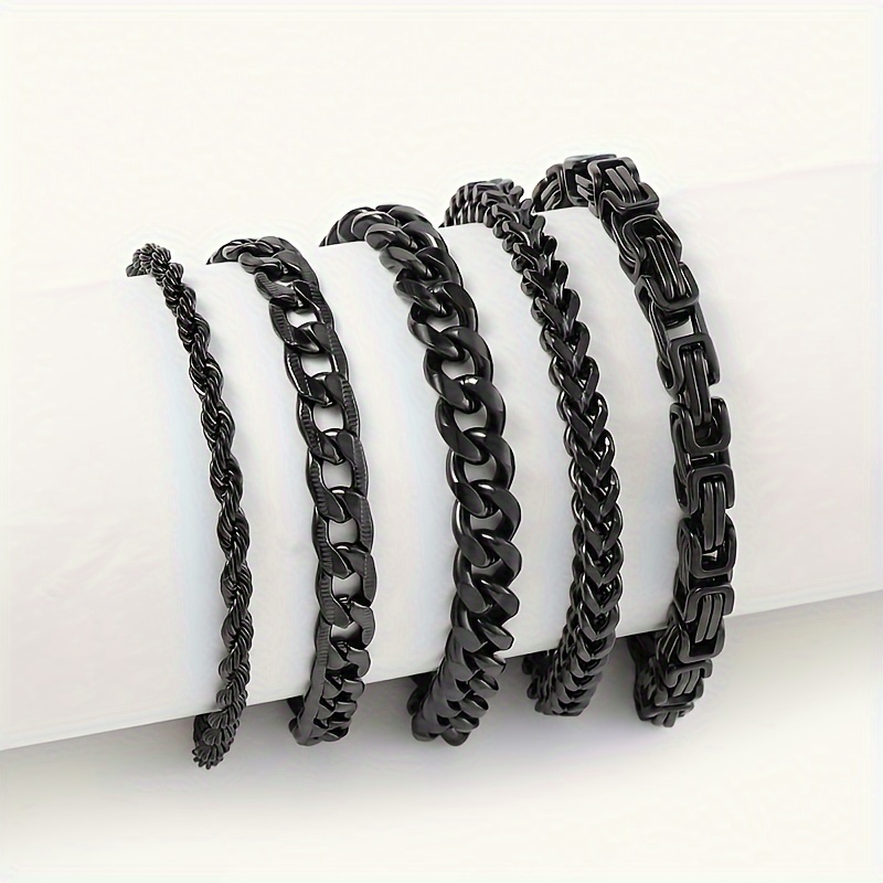 Las Mejores Ofertas En Pulseras Con Cuentas De Plata De Acero Inoxidable Para Hombres | EBay