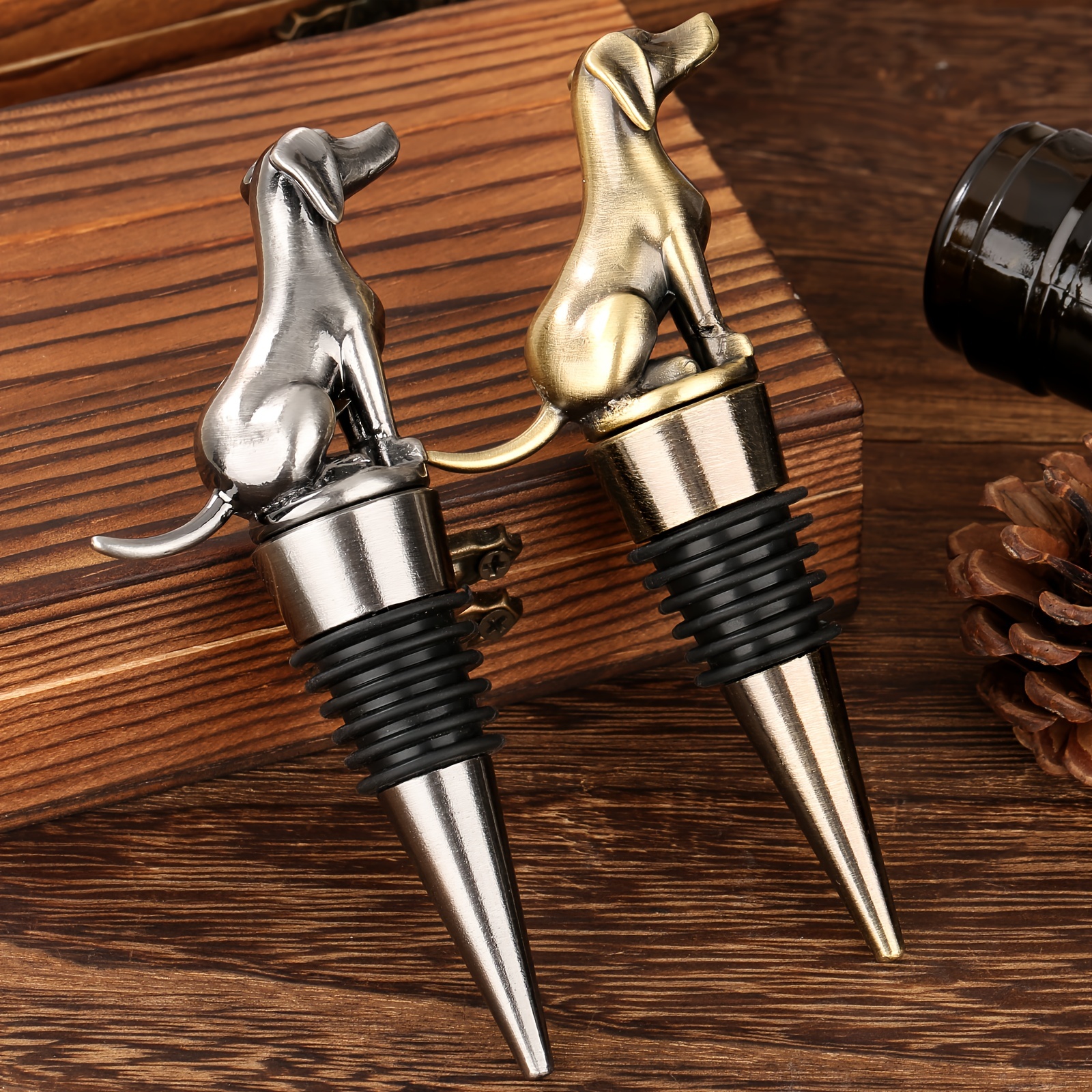 Metal Labrador Retriever Wine Stopper for Men
