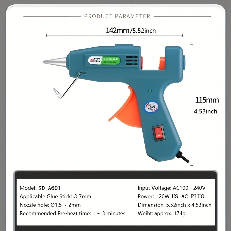 Hot Glue Gun Large Glue Gun Kit Glue Guns For Crafts Diy - Temu