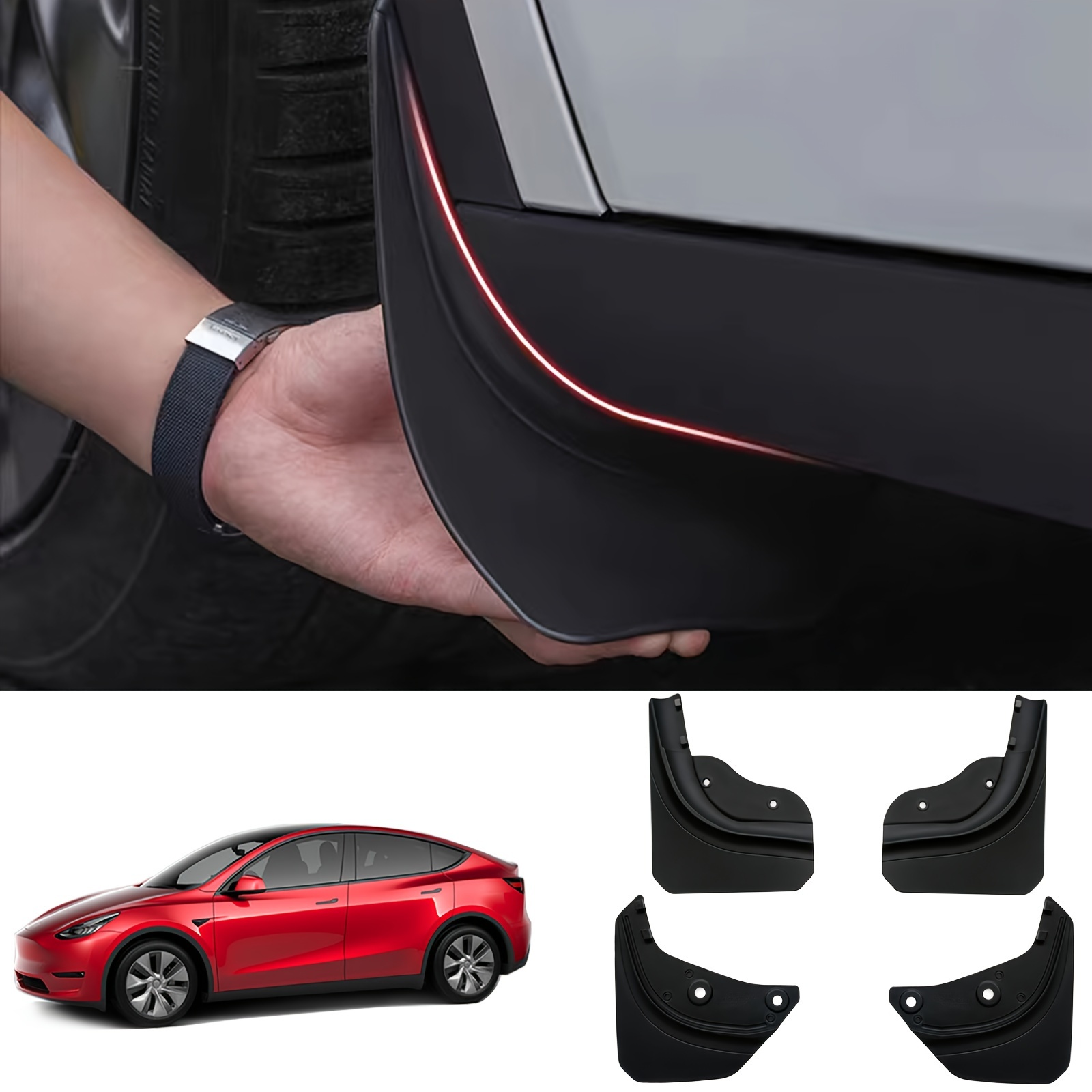 Suitable For ModelY Fender Car Front And Rear Tire Fender Guard TPE  Material Modified Accessories 4pcs