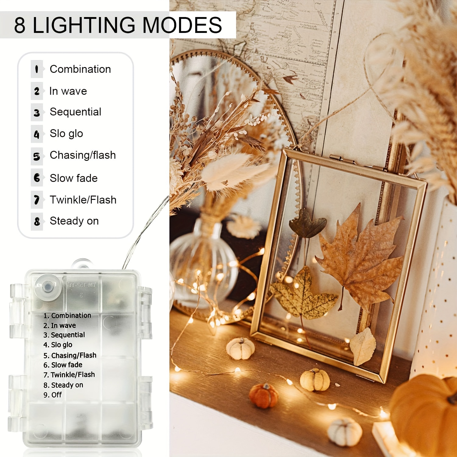 Guirlande lumineuse à piles Flashing light Blanc chaud 100 Micro LED