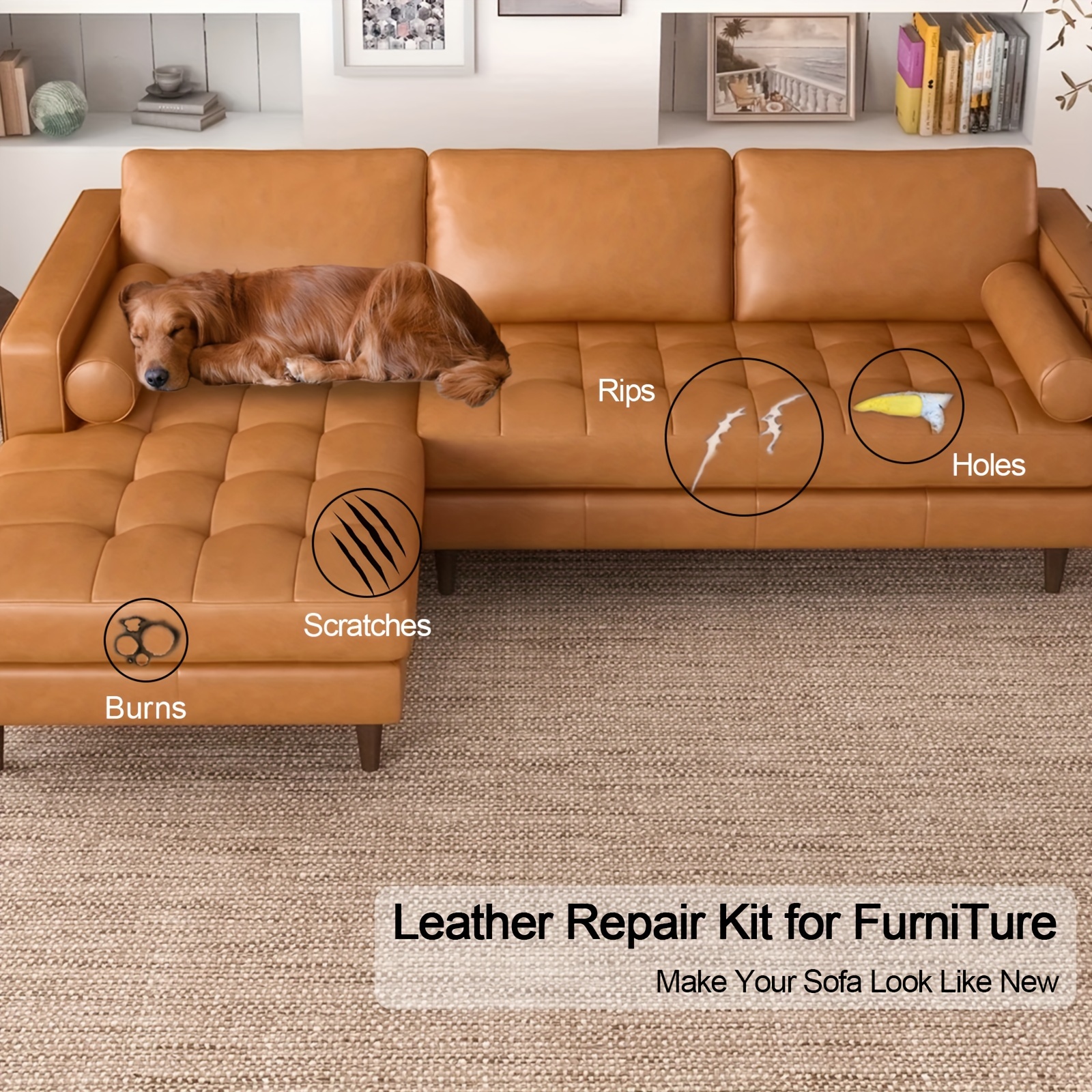 Advanced Leather Repair Kit Filler Vinyl DIY Car Seat Patch Sofa Rip Holes