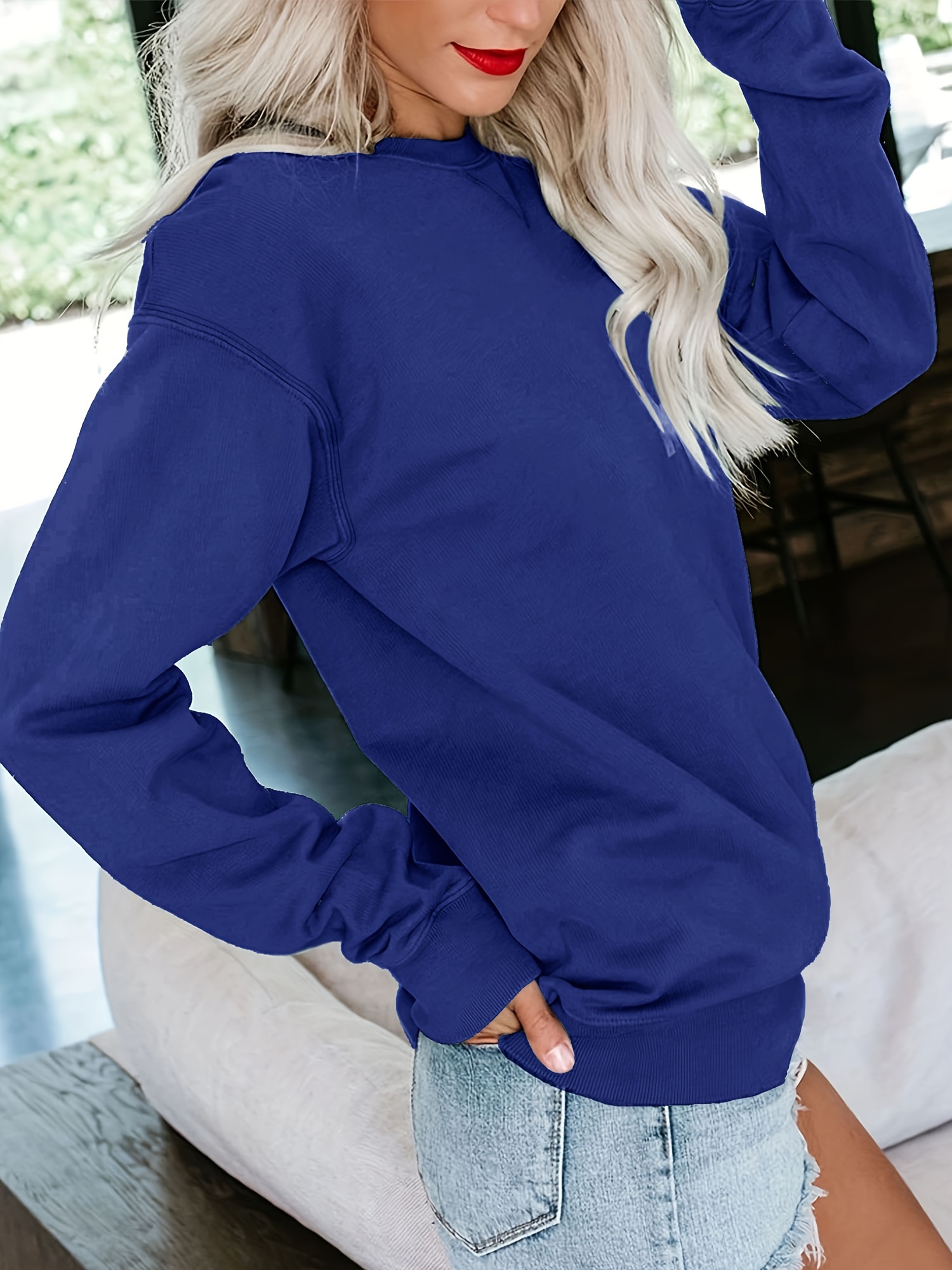 Womens royal blue sweatshirt hot sale