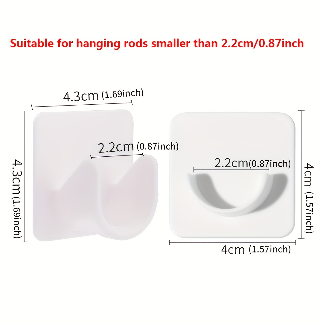 2pcs Shower Rod Holder Wall Installation with Punch Paste Bracket Clip