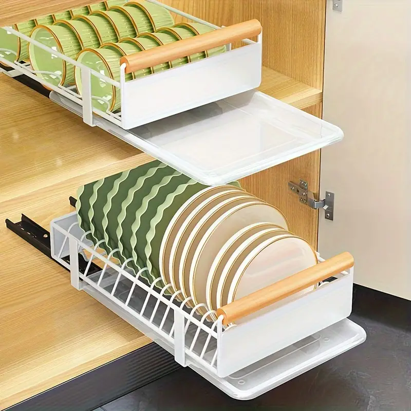 Pull Out Dish Rack Organizer For Cabinet, Under Sink Organizers And Storage,  Pull Out Cabinet Built-in Organizer, Kitchen Drawer Organizer, Kitchen  Accessories, Cleaning Efficient And Convenient - Temu