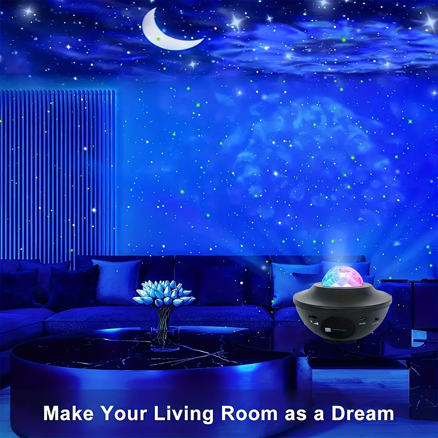 Projector Light, Starry Night Light, Moon Star Nebula Wave Projector With  Touch And Remote Control, Party Light, Bedroom Home Christmas, Halloween,  Thanksgiving Day Gift - Temu